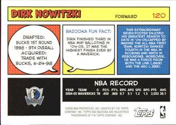2005-06 Bazooka #120 Dirk Nowitzki Back