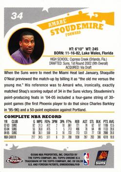 2005-06 Topps Chrome #34 Amare Stoudemire Back