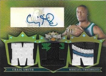 2007-08 Topps Triple Threads - Relics Autographs Gold #TTRA46 Craig Smith MIN Front