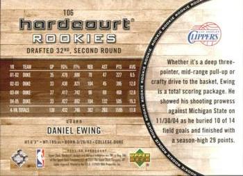 2005-06 Upper Deck Hardcourt #106 Daniel Ewing Back