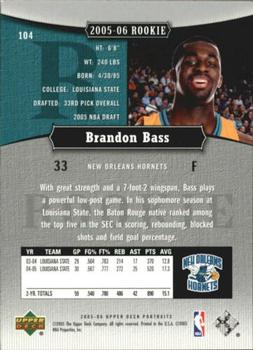 2005-06 UD Portraits #104 Brandon Bass Back