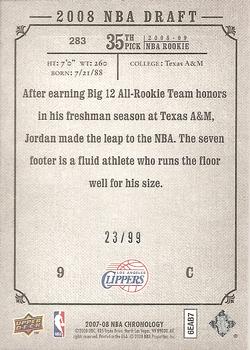 2007-08 Upper Deck Chronology - Rookie Redemptions Silver #283 DeAndre Jordan Back