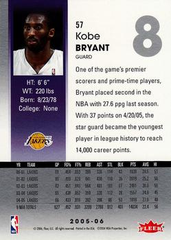 2005-06 Hoops #57 Kobe Bryant Back