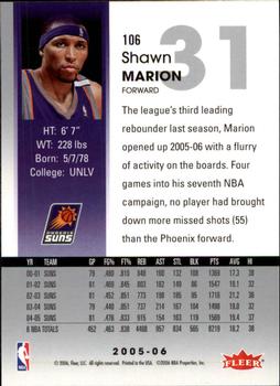 2005-06 Hoops #106 Shawn Marion Back