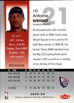 2005-06 Hoops #172 Antoine Wright Back