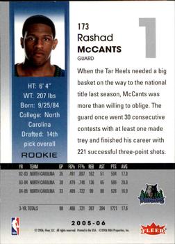 2005-06 Hoops #173 Rashad McCants Back