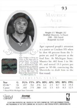 2006-07 Bowman Sterling #93 Maurice Ager Back
