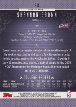 2006-07 Finest #52 Shannon Brown Back