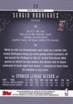 2006-07 Finest #53 Sergio Rodriguez Back
