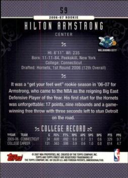 2006-07 Finest #59 Hilton Armstrong Back