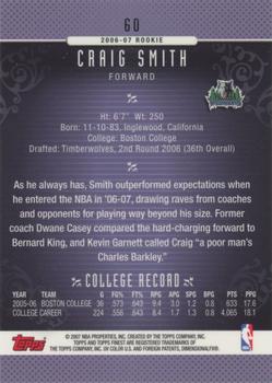 2006-07 Finest #60 Craig Smith Back