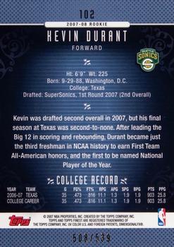 2006-07 Finest #102 Kevin Durant Back