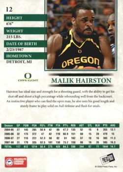 2008 Press Pass - Reflectors #12 Malik Hairston Back