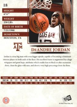 2008 Press Pass - Reflectors Holofoil #18 DeAndre Jordan Back