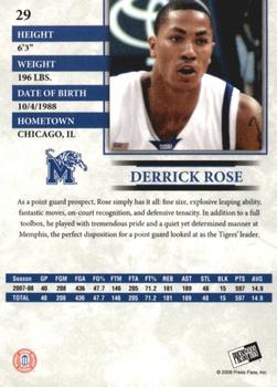 2008 Press Pass - Reflectors Holofoil #29 Derrick Rose Back
