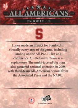 2008 Press Pass - Reflectors Holofoil #54 Brook Lopez Back