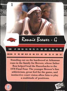 2006-07 Press Pass Legends #1 Ronnie Brewer Back