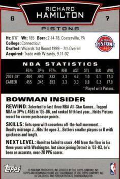 2008-09 Bowman - Chrome #7 Richard Hamilton Back