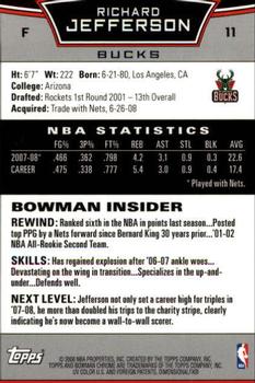 2008-09 Bowman - Chrome #11 Richard Jefferson Back