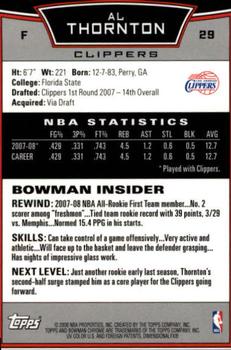 2008-09 Bowman - Chrome #29 Al Thornton Back
