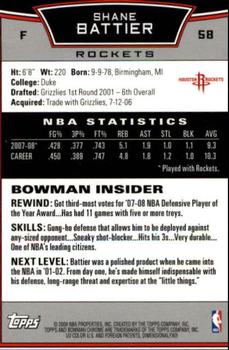 2008-09 Bowman - Chrome #58 Shane Battier Back