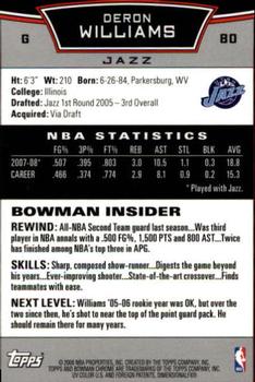 2008-09 Bowman - Chrome #80 Deron Williams Back