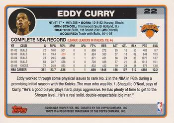2006-07 Topps #22 Eddy Curry Back