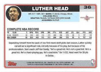2006-07 Topps #36 Luther Head Back