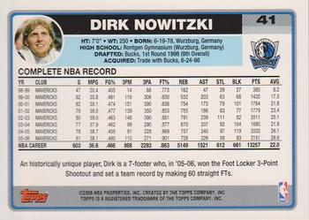 2006-07 Topps #41 Dirk Nowitzki Back