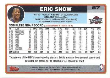 2006-07 Topps #57 Eric Snow Back