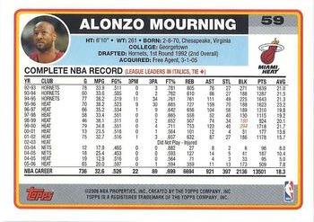 2006-07 Topps #59 Alonzo Mourning Back