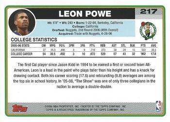 2006-07 Topps #217 Leon Powe Back