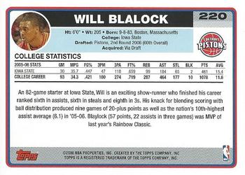 2006-07 Topps #220 Will Blalock Back