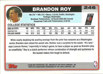 2006-07 Topps #246 Brandon Roy Back