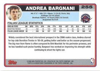 2006-07 Topps #255 Andrea Bargnani Back
