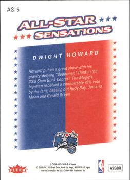 2008-09 Fleer - All-Star Sensations #AS-5 Dwight Howard Back
