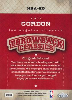 2008-09 Fleer - NBA Throwback Classics #NBA-EG Eric Gordon Back