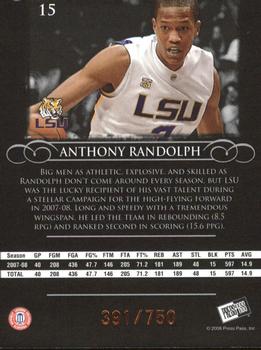 2008-09 Press Pass Legends - Bronze #15 Anthony Randolph Back
