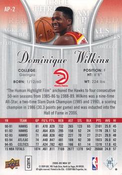 2008-09 SP Authentic - Profiles #AP-2 Dominique Wilkins Back