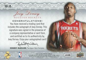 2008-09 SP Rookie Threads - Signing Day #SD-JD Joey Dorsey Back