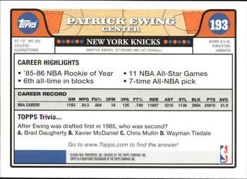 2008-09 Topps - Gold Foil #193 Patrick Ewing Back