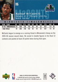 2006-07 Upper Deck #115 Rashad McCants Back