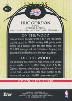 2008-09 Topps Hardwood - Hardwood #107 Eric Gordon Back