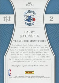 2021-22 Panini National Treasures - Treasured Signatures Bronze #TS-LRJ Larry Johnson Back