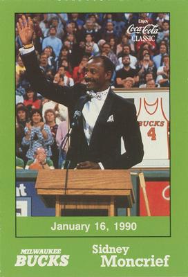 1989-90 Coca-Cola Milwaukee Bucks #NNO Sidney Moncrief Front
