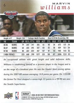 2008-09 Upper Deck First Edition - Gold #6 Marvin Williams Back