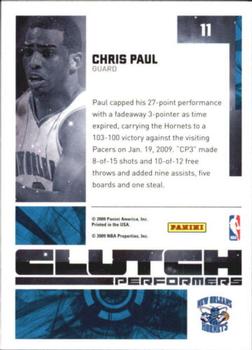2009-10 Donruss Elite - Clutch Performers #11 Chris Paul Back