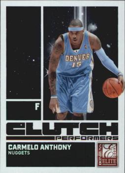 2009-10 Donruss Elite - Clutch Performers Green #10 Carmelo Anthony Front