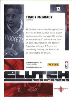 2009-10 Donruss Elite - Clutch Performers Red #12 Tracy McGrady Back