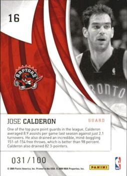2009-10 Donruss Elite - In the Zone Gold #16 Jose Calderon Back